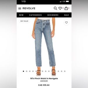 Agolde 90’s pinch waist high rise straight